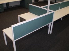  Staxis 500 High Desk Mounted Screens. Choice Of Colours Fitted To Ecotech Tops
